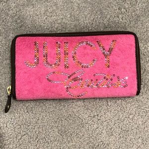 Juicy Couture pink long zip around wallet